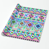 Papier Cadeau Motif tribal aztèque coloré (Déroulé)