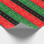 Papier Cadeau Motif Tribal Black Red Et Green Mudclot (Coin)