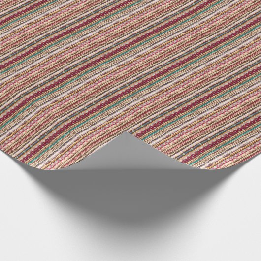 Papier Cadeau Motif tribal Boho ethnique coloré (Coin)