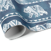 Papier Cadeau Motif tribal de Boho de marine d'ESPRIT d'OURS (Coin rond)