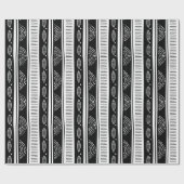 Papier Cadeau Motif tribal moderne noir et blanc (Plat)
