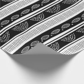 Papier Cadeau Motif tribal moderne noir et blanc (Coin)