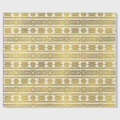 Papier Cadeau Motif tribal péruvien aztèque d'or (Plat)