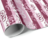 Papier Cadeau Motif trié avec roses (Coin rond)