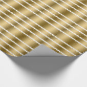 Papier Cadeau Motif Triple Gold Et White Stripes (Coin)