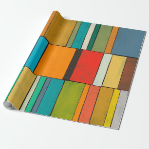 Papier Cadeau Motif tropical abstrait exotique de couleur vive