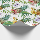 Papier Cadeau Motif tropical d'ananas d'aquarelle de thème (Coin)