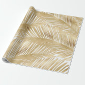 Papier Cadeau Motif Tropical de feuille d'or moderne (Déroulé)