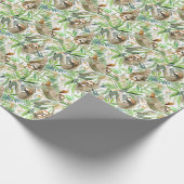 Papier Cadeau Motif tropical de paresse d'aquarelle (Coin)