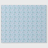 Papier Cadeau Motif tropical d'été rose et bleu (Plat)