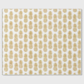 Papier Cadeau Motif tropical élégant d'ananas d'or blanc (Plat)
