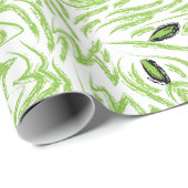 Papier Cadeau Motif tropical Feuille vert aquarelle (Coin rond)