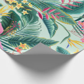 Papier Cadeau motif tropical fleuri sans coutures avec hibiscus  (Coin)
