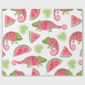 Papier Cadeau Motif tropical sans couture avec cha d'aquarelle m (Plat)