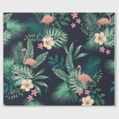 Papier Cadeau  motif tropicale transparente avec feuillage luxur (Plat)