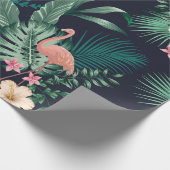 Papier Cadeau  motif tropicale transparente avec feuillage luxur (Coin)