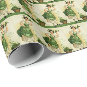 Papier Cadeau Motif tuilé Cool Vintage Irlande Saint Patrick