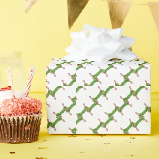 Papier Cadeau Motif tulipe rose (Fête d'anniversaire)