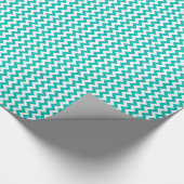 Papier Cadeau Motif turquoise blanc Chevron Zig-Zag (Coin)