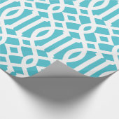 Papier Cadeau Motif Turquoise bleu et blanc (Coin)