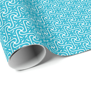 Papier Cadeau Motif, turquoise et blanc égyptiens de tuile