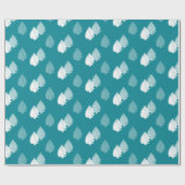 Papier Cadeau Motif turquoise White Christmas Tree (Plat)