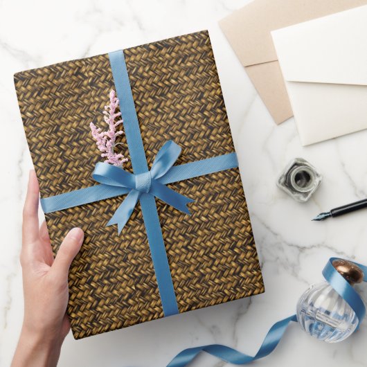 Papier Cadeau Motif Twill en rotin naturel (Cadeaux)