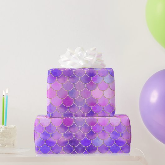 Papier Cadeau Motif Ultra Violet & Gold Mermaid (Cadeaux de fête)