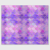 Papier Cadeau Motif Ultra Violet & Gold Mermaid (Plat)