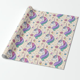 Papier Cadeau Motif Unicorn
