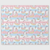 Papier Cadeau Motif Unicorn (Plat)