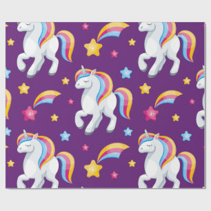 Papier Cadeau Motif Unicorn Magique Cheval mignon
