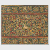 Papier Cadeau Motif Unicorne Floral (Plat)