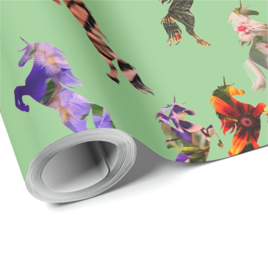Papier Cadeau Motif Unicorns (Coin rond)
