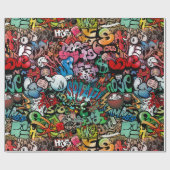 Papier Cadeau Motif urbain de caractères de graffiti d'art de (Plat)