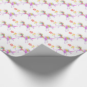 PAPIER CADEAU MOTIF VECTOR UNICORN FLOWERS (Coin)