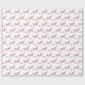 PAPIER CADEAU MOTIF VECTOR UNICORN FLOWERS (Plat)