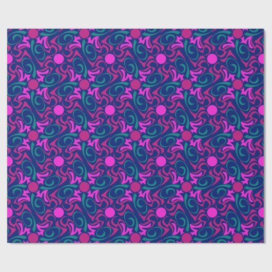 Papier Cadeau Motif vectoriel bleu et rose Fuchsia (Plat)