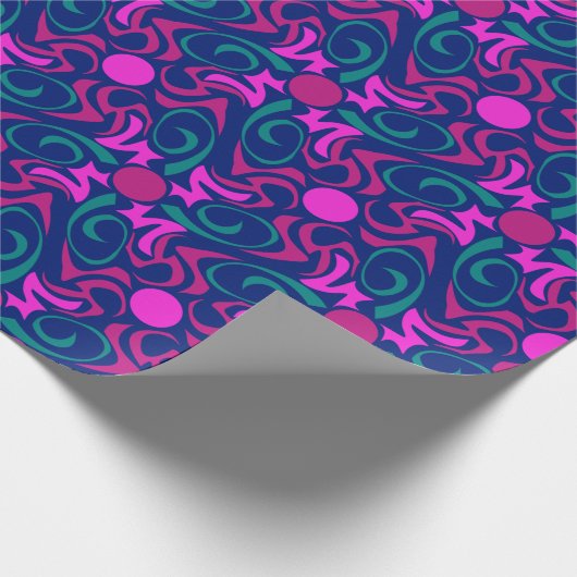 Papier Cadeau Motif vectoriel bleu et rose Fuchsia (Coin)