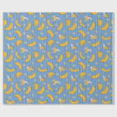 Papier Cadeau Motif vectoriel de bande banane | Bleu classique (Plat)