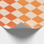 Papier Cadeau Motif vérifié Orange de chaîne (Coin)