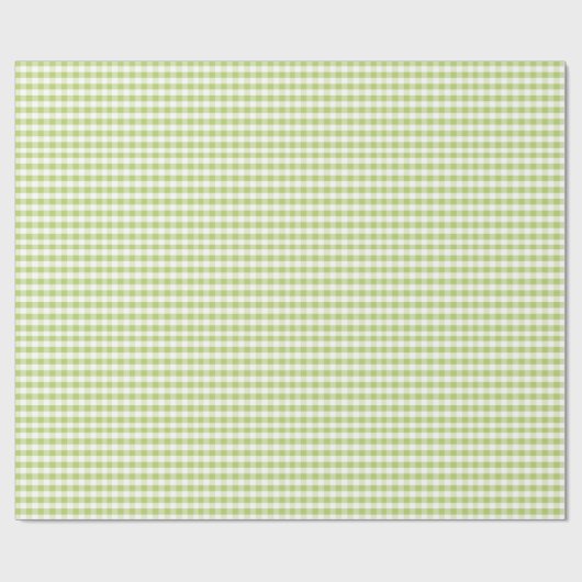 Papier Cadeau Motif vert clair En vichy (Plat)