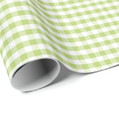 Papier Cadeau Motif vert clair En vichy (Coin rond)
