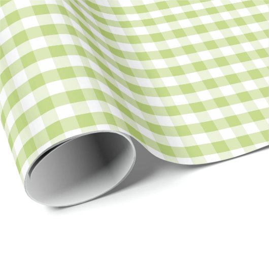 Papier Cadeau Motif vert clair En vichy (Coin rond)