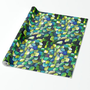 Papier Cadeau Motif vert contemporain
