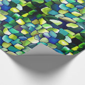 Papier Cadeau Motif vert contemporain (Coin)