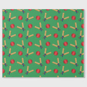 Papier Cadeau motif vert de cricket (Plat)