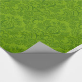 Papier Cadeau Motif vert de damassé (Coin)