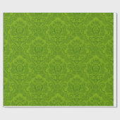 Papier Cadeau Motif vert de damassé (Plat)