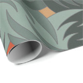 Papier Cadeau Motif vert de Noël moderne (Coin rond)